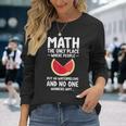 Math And Watermelons Mathematics Calculation Numbers Long Sleeve T-Shirt Gifts for Her