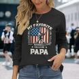 Mein Lieblings-Baseballspieler Nennt Mich Papa American Flag Dad Langarmshirts Geschenke für Sie