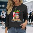 Mele Kalikimaka Hawaii Christmas Surfing Santa Xmas Summer Long Sleeve T-Shirt Gifts for Her