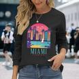 Miami Florida Vintage Retro Usa America Souvenir Long Sleeve T-Shirt Gifts for Her