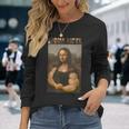 Mona Lifta Parodie Langarmshirts, Muskulöse Mona Lisa Fitness Humor Geschenke für Sie