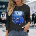 Moon Dolphin Space Dolphins Long Sleeve T-Shirt Gifts for Her