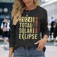 Mount Vernon Ohio Total Solar Eclipse April 8 2024 Long Sleeve T-Shirt Gifts for Her