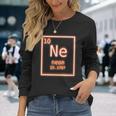 Neon Element Orange Periodic Table Nerd Retro Chemistry Long Sleeve T-Shirt Gifts for Her