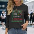 Nice Naughty Argentinian Christmas Checklist Argentina Long Sleeve T-Shirt Gifts for Her