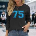 Number 75 Varsity Distressed Vintage Sport Team Player's Long Sleeve T-Shirt Gifts for Her