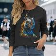 Obra De Arte De Tigre Animal Arte Camiseta de manga larga Regalos para ella
