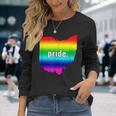 The Official Gay Pride Ohio Rainbow Long Sleeve T-Shirt Gifts for Her
