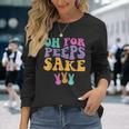 Oh For Bunnies Sake Cute Leopard Bunny Happy Easter Day 2024 Long Sleeve T-Shirt Gifts for Her