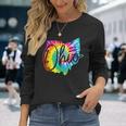 Ohio Tie Dye State Map Pride Vintage Retro Long Sleeve T-Shirt Gifts for Her