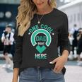 One Cool Dad Right Here Dad Father's Day Dad Humor Long Sleeve T-Shirt Gifts for Her