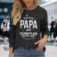 Papa Und Künstler Für Mann Freund Musiker Sänger Langarmshirts Geschenke für Sie