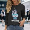 Papacorn Papa Tochter Einhörner Bodybuilding Vater Vatertag Langarmshirts Geschenke für Sie