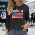 Patriotic Af American Flag Heart 4Th Of July Usa Pride Long Sleeve T-Shirt Gifts for Her