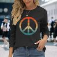 Peace Sign Vintage Distressed Anti War Freedom Retro Long Sleeve T-Shirt Gifts for Her