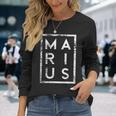 Personalisiertes Marius Vintage-Schwarz Langarmshirts, Retro Namensdesign Geschenke für Sie