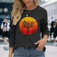 Phoenix Rising Fire Rebirth Fire Bird Vintage Retro Sunset Long Sleeve T-Shirt Gifts for Her