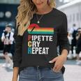 Pipette Cry Repeat Pcr Retro Vintage Dna Lab Scientist Long Sleeve T-Shirt Gifts for Her