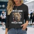 Pitbull Some Best Friends Never Say A Word On Back Long Sleeve T-Shirt Gifts for Her