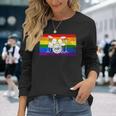 Pride Rainbow Flag Drum Kit Drummer Shadow Long Sleeve T-Shirt Gifts for Her