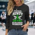 Proud Aunty Of A Scoliosis Warrior Awareness Ribbon Advocate Long Sleeve T-Shirt Gifts for Her