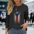 Puerto Rico Washed Flag Langarmshirts Geschenke für Sie