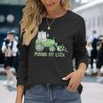 Pushing My Luck Construction Worker St Patrick's Day Boys Long Sleeve T-Shirt Gifts for Her