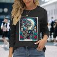 The Reader Tarot Card Book Lover Skeleton Reading Book Long Sleeve T-Shirt Gifts for Her