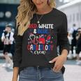 Red White & Blue Cardiology Crew Cardiac Tech 4Th Of July Long Sleeve T-Shirt Gifts for Her