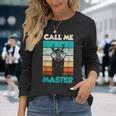 Retro Bulldogge Call Me Master Langarmshirts, Coole Hunde Liebhaber Mode Geschenke für Sie