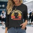 Retro Cat Fluff Around And Find Out Sayings Long Sleeve T-Shirt Gifts for Her