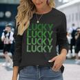 Retro Green Lucky For St Particks Day Long Sleeve T-Shirt Gifts for Her