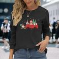 Retro Red Truck Christmas Tree With Gnome Gnomies Farming Long Sleeve T-Shirt Gifts for Her