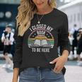 Retro Vintage I Closed My Book To Be Here Book Lover Reading Long Sleeve T-Shirt Gifts for Her