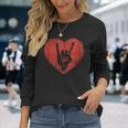 Rock Music Lover Vintage Heart Rock Hand Long Sleeve T-Shirt Gifts for Her