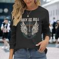 Rock And Roll Guitarraintage Rock And Roll Music Retro Metal Musi Sin Mangas Camiseta de manga larga Regalos para ella