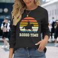 Rodeo Time Vintage Rodeo Time Cowboy Horse Retro Sunset Long Sleeve T-Shirt Gifts for Her