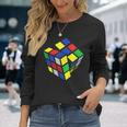 Rubik Cube Zauber Würfel Geschenk Jung Alt Nerd Retro Langarmshirts Geschenke für Sie