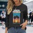 Santa Mónica California Summer Palm Holiday Usa Camiseta de manga larga Regalos para ella