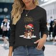Santa Xmas Frenchie Merry Christmas French Bulldog Puppy Long Sleeve T-Shirt Gifts for Her