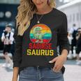 Saoirse Saurus Family Reunion Last Name Team Custom Long Sleeve T-Shirt Gifts for Her