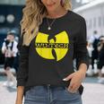 Schwarzes Wu-Tang Logo Langarmshirts, Hip-Hop Fanbekleidung Geschenke für Sie