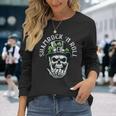 Shamrock N Roll Leprechaun Punk & Clover Skulls Apparel Long Sleeve T-Shirt Gifts for Her