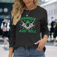 Shamrock And Roll Rock And Roll Saint Patrick's Day Skull Long Sleeve T-Shirt Gifts for Her
