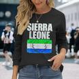 Sierra Leone Flag Map Emblem Long Sleeve T-Shirt Gifts for Her