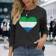 Sierra Leone Heart Siera Leonean Roots Flag Pride Love Long Sleeve T-Shirt Gifts for Her