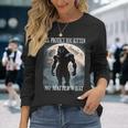 Sitting Wolf Literally Me Werewolf Ripping Meme Alpha Wolf Long Sleeve T-Shirt Gifts for Her