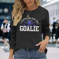 I Slipped One Past The Goalie Hockey Dad Pregnancy Reveal Long Sleeve T-Shirt Gifts for Her