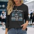 So Sieht ein Cooler Angler Opa Aus Langarmshirts Schwarz für Männer Geschenke für Sie