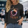 Solar Eclipse 2024 Texas Usa State Totality Path Souvenir Long Sleeve T-Shirt Gifts for Her